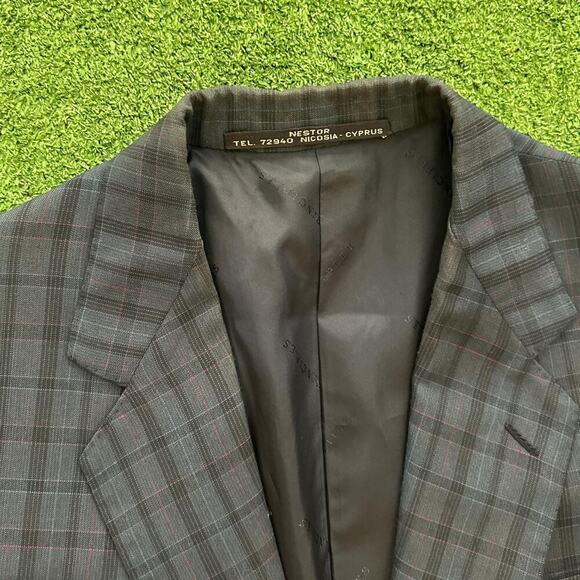 Vintage dormeuil plaid wool blazer - Picture 2 of 8